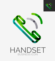 Minimal line design logo, phone handset icon