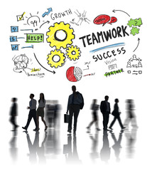 Teamwork Team Together Collaboration Business Commuter Concept