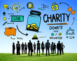 Business People Corporate Give Help Donate Charity Concept