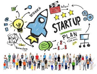 Obraz na płótnie Canvas Start Up Business Launch Success Diversity People Concept