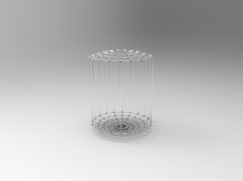 abstract 3d glass cage