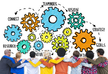 Teamwork Goals Business Support Concept