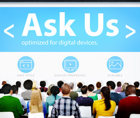 Digital Online Business Feedback Ask Us Concept