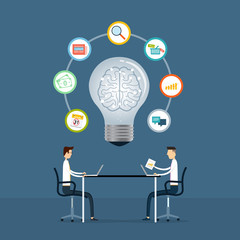 business team meeting to creative idea