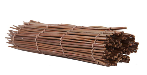 kitchen mat rolled up on a white background