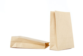 paper bags on white background