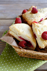 Closeup of freshly baked  scones