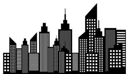 Modern City Skyline Skyscrapers - 75572075