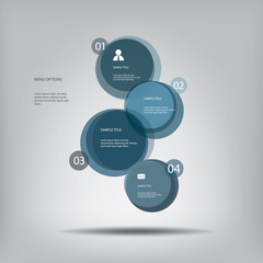 Round 3d infographic elements with various icons suitable for