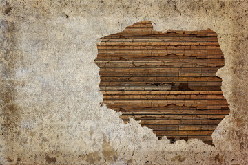 Obraz premium Grunge vintage wooden plank Poland map background.