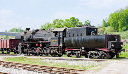 Fototapeta na wymiar steam locomotive in Tuzla region, Bosnia and Hercegovina