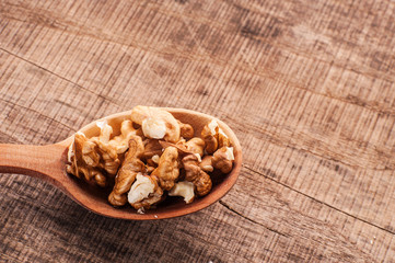   closeup  Kernels of walnuts