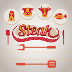 Steak Label and Icons