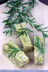 Baked polenta with italian cheese and rosemary