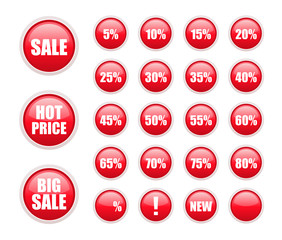 red sale labels collection