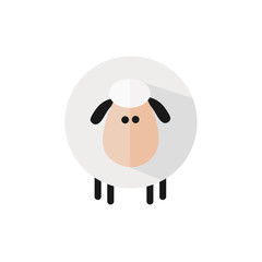 Funny Sheep.Modern Flat Design Illustration Isolated On White