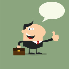 Happy Manager Giving Feedback In Modern Flat Design