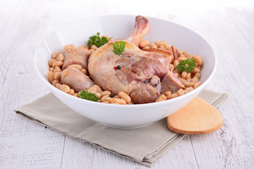 white beans and meats