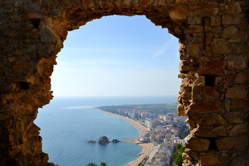 View of the beach of Blanes, Girona, Spain - obrazy, fototapety, plakaty