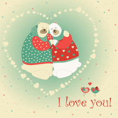 Couple of hugging bears