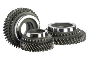 Three worn cog wheels