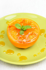 Baked orange decorated mint