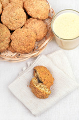 Oatmeal cookies and milkshake