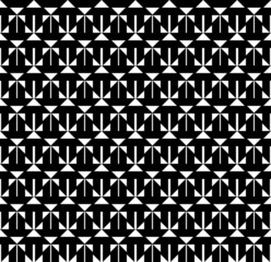 Naklejka na ściany i meble Black and white geometric seamless pattern, abstract background