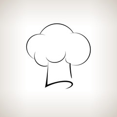 Silhouette chefs toque hat on a light background, vector