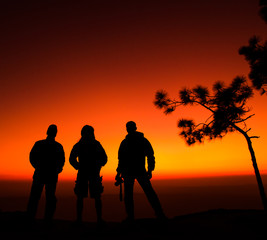 Fototapeta na wymiar silhouette of man group