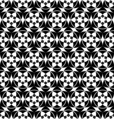 Black and white seamless pattern with flower style.