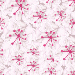 seamless background with white flowers