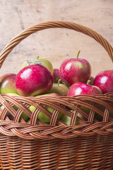 apples in a wicker basket