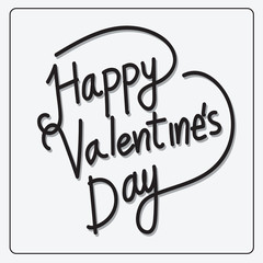 Happy Valentine's Day lettering Card , vector illustration