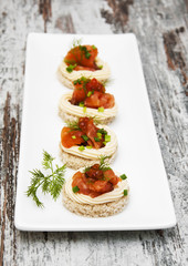 canape with salmon and dill