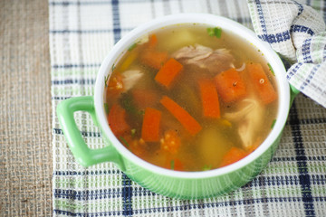 chicken broth cooked with vegetables
