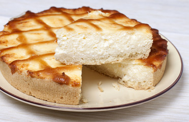 Cheesecake with cream cheese.