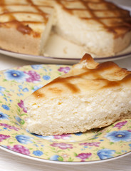 Cheesecake with cream cheese.