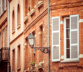 Naklejka premium street with old buildings in Toulouse