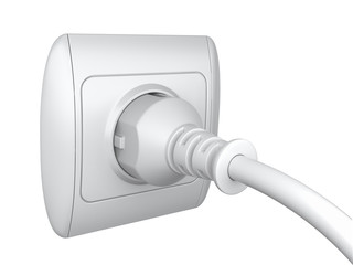 Power plug and a socket to connect electrical equipment.
