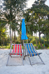 deck chairs on the beach
