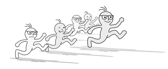 Männchen Wettrennen