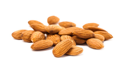 Almonds isolated on white background