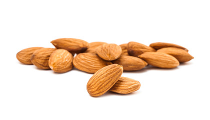 Almonds isolated on white background