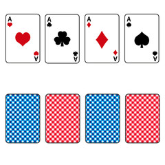 playing cards set of four ace eps10