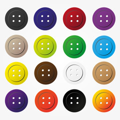 various color buttons for clothing icons set eps10