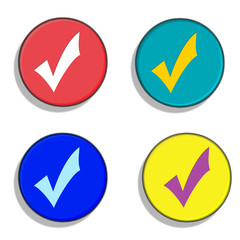 UK general election buttons for four major political parties. © Mushy