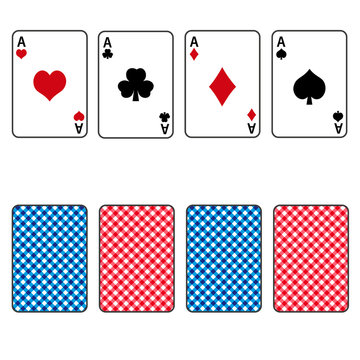 playing cards set of four ace eps10