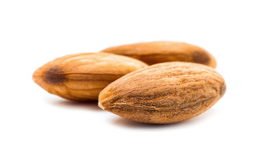 Almonds isolated on white background
