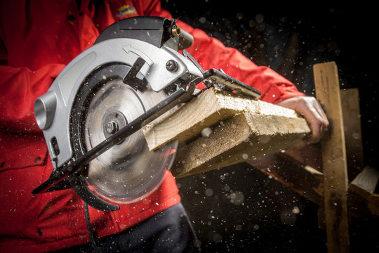 Carpenter With Circular Saw